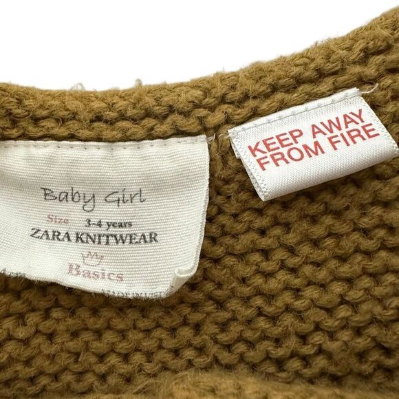 Zara Knitwear Baby Girl 2-Button Cardigan Sweater size 3-4 years - Picture 4 of 7